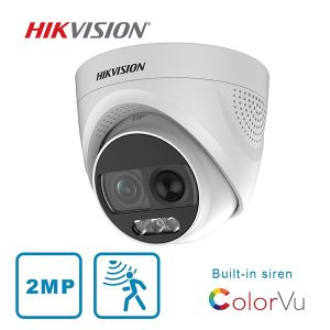 DS-2CE72DFT-PIRXOS 2 MP ColorVu PIR Siren Fixed Turret Camera (2 years warranty)