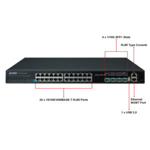 PLANET 24 PORT 10/100/1000T 4-PORT 10G SGS-6341-24T4X ETHERNET SWITCH (1 YEAR WARRANTY)